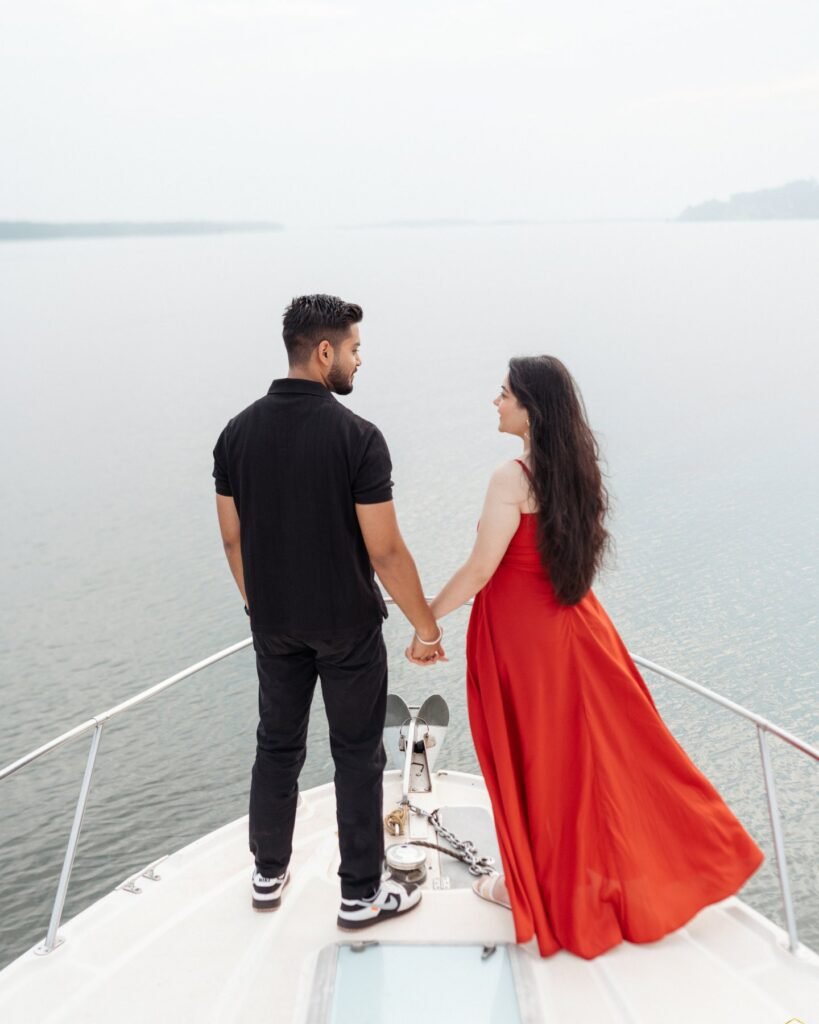 Goa beach and yacht pre-wedding shoot by Pavan Soni 10
